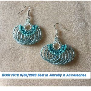 Hand Crafted Loopy Beaded Earrings